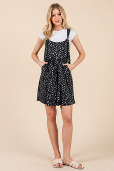 BOMBOM Floral Print Overalls with Pockets