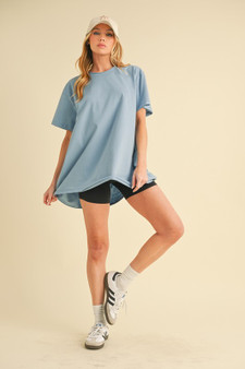 Aemi+Co Round Neck Short Sleeve Oversized T-Shirt