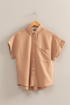 HYFVE Button Down Collared Neck Short Sleeve Shirt