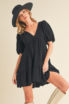Aemi+Co Tied Back Ruffled Short Sleeve Mini Dress