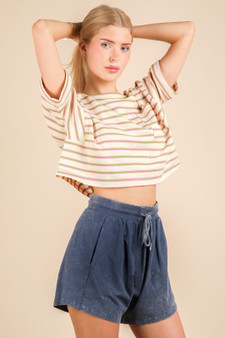 VERY J Mineral Washed Comfy Baggy Shorts