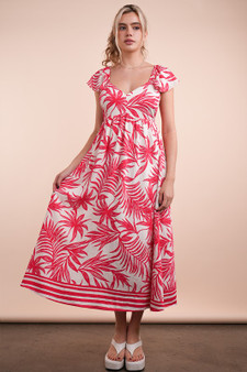 VERY J Tropical Printed Midi Summer Boho Dress
