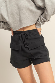 HYFVE Drawstring Waffle Knit Front Pocket Shorts