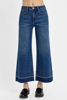 RISEN Full Size Tummy Control High Rise Crop Wide Hem Jeans Plus Size