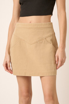 Mittoshop Zipper Back Twill Mini Skirt