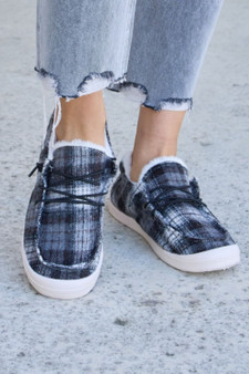 Forever Link Plaid Plush Flat Sneakers