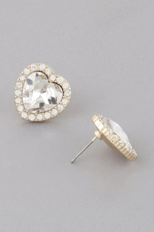 Heart Jewel Stud Earrings
