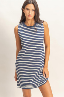 Striped Sleeveless Mini Dress​​