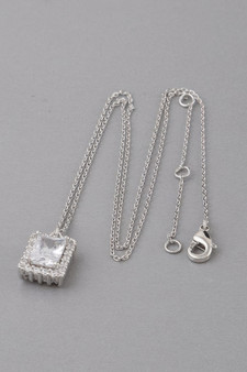 Framed Rhinestone Pendant Necklace