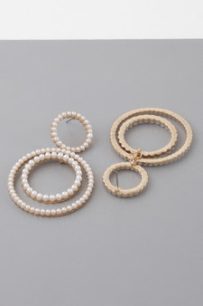 Double Jeweled Circle Earrings