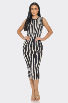 Sweater Midi Print Dress