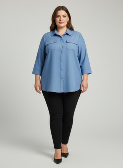 Sand Utility Button Front Shirt Tunic​