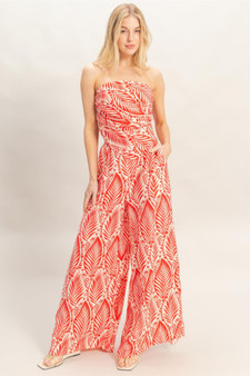 Strapless Top & Pant Print Set​