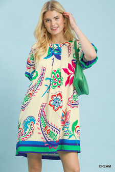 Umgee Vibrant Paisley Print Dress
