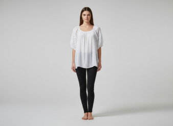 Unique Spectrum Solid Short Sleeve Blouse