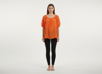 Unique Spectrum Solid Short Sleeve Blouse​