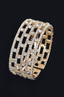 Clear Rhinestone Pattern Bangle