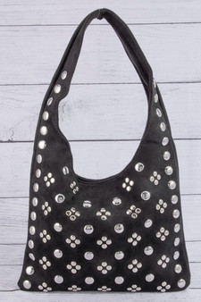 Fame Studded Rivets Hobo Shoulder Bag