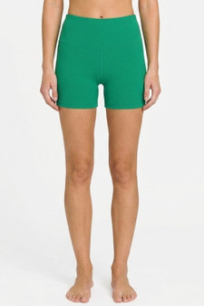 Brushed Microfiber Wide Waistband Biker Shorts