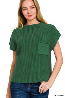 Zenana Mock Neck Short Sleeve Sweater