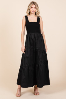 Mittoshop Mix Media Square Neck Maxi Dress