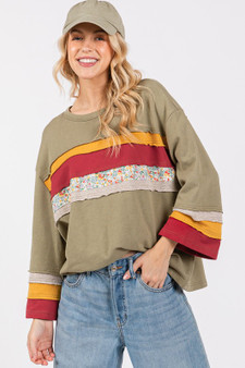 SAGE + FIG French Terry Color Block T-Shirt