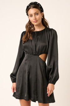 Mittoshop Satin Side Cutout Detail Mini Dress