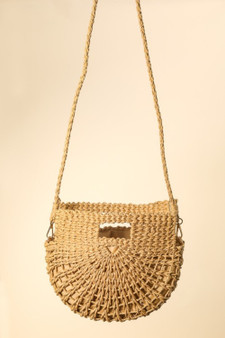 Fame Braided Semi Circle Tote Bag