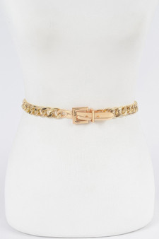 Monotone Plus Size Chain Belt 