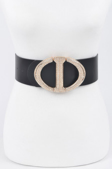Rhinestone Buckle Waist Belt 