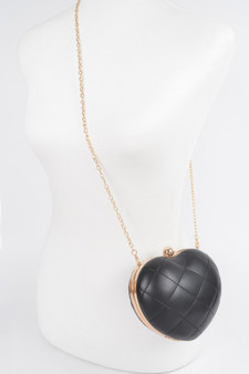 Quilted Heart Crossbody Bag 