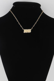 Jeweled Boss Chain Necklace 