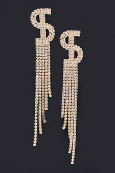 Rhinestone Tassel Earring 