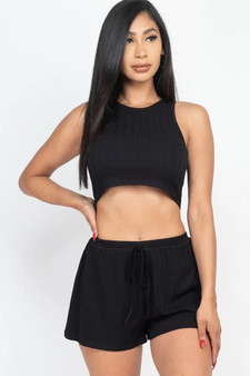 Soft Rib Crop Tank Top & Shorts Set​