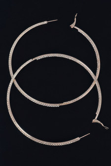 Thin Hoop Earrings With Rhinestone Details. 