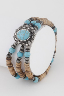 Beaded Vintage Stone Bracelet 