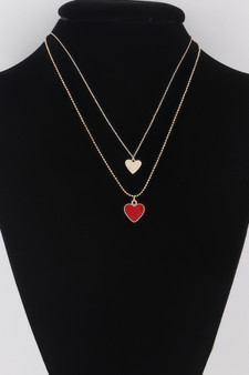 Twin Hearts Pendant Necklace 