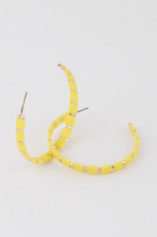 Square Beaded Hoop Earrings 