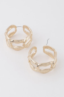Flat Link Chain Hoop Earrings 