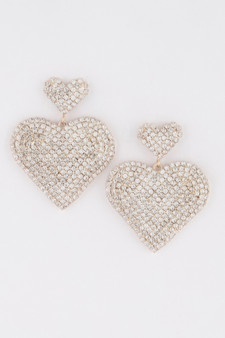 Jeweled Heart Drop Earrings ​