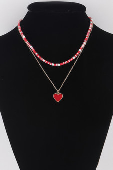 Layered Heart Chain Necklace 