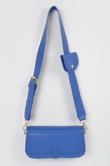 Faux Leather Crossbody Bag W/Mini Pouch 