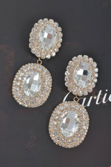 Big Oval Rhinestone Earring 