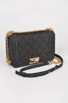 Quilted Denim Crossbody Bag