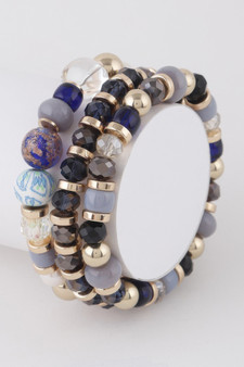 Multi Stone N Bead Bracelets 