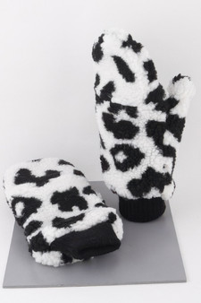 Animal Print Winter Mittens 