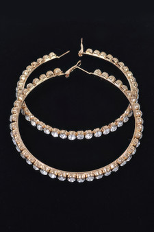 8Cm Rhinestone Hoop Earring 