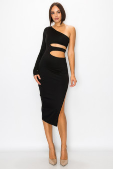 One Shoulder Maxi Dress With Waist Cut Out​