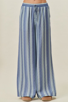 SO ME Stripe Wide Leg Pull On Pants
