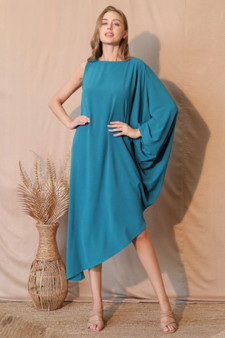 Matte Crepe One Sleeve Dress​